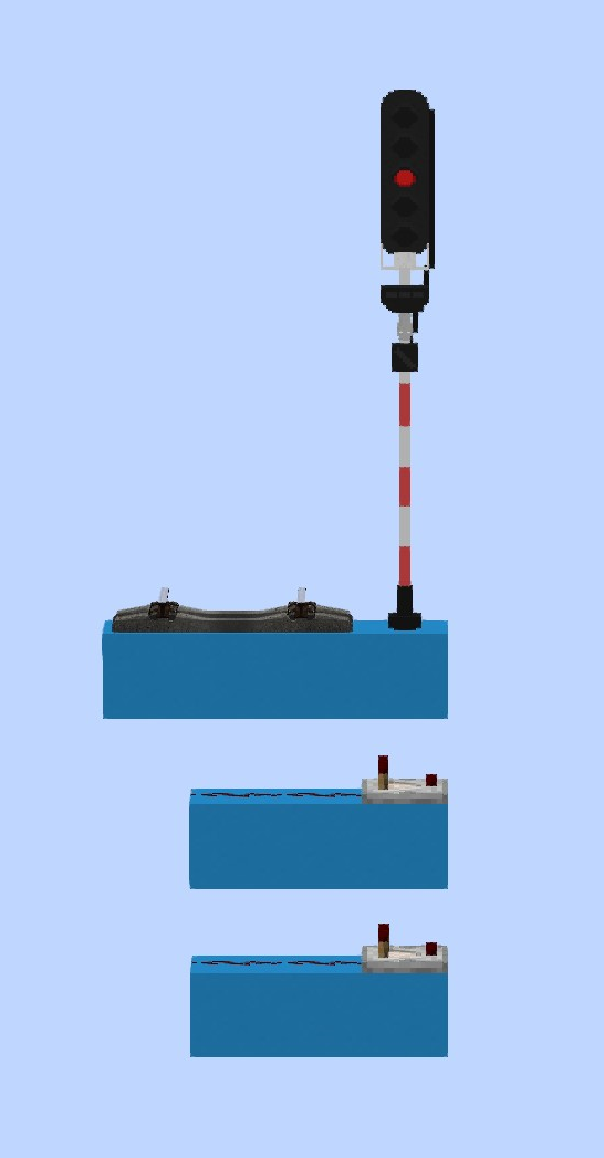 Semafor z komparatorami 2 oraz 4 bloki pod jego podstawą